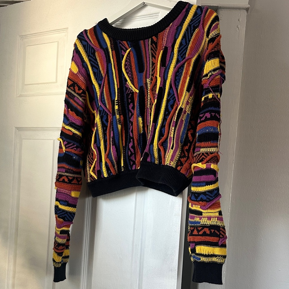 Forever 21 Multicolor Striped Textured Knit Sweater